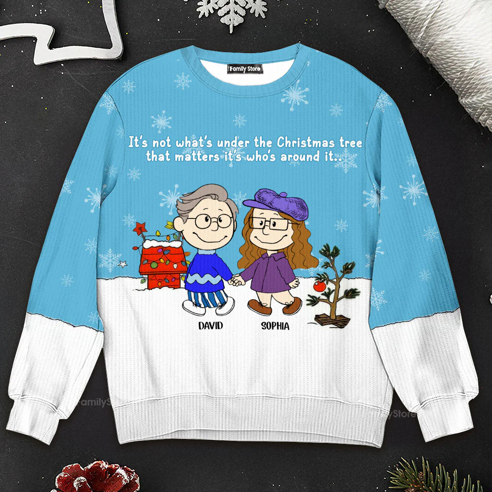 Peanu It's Not What's Under The Christmas Tree - Personalized Ugly Sweater - Gift For Couples | CL43 PT - Image 3