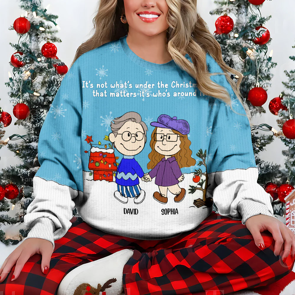 Peanu It's Not What's Under The Christmas Tree - Personalized Ugly Sweater - Gift For Couples | CL43 PT - Image 4