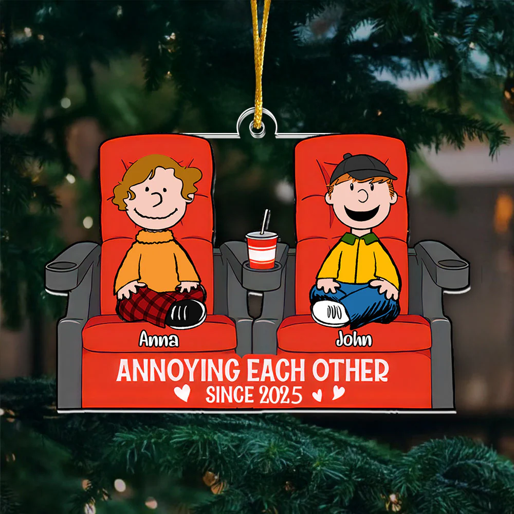 Peanut Annoying Each Other - Personalized Acrylic Ornament - Christmas Gift For Couples | GR11 NL122 - Image 2