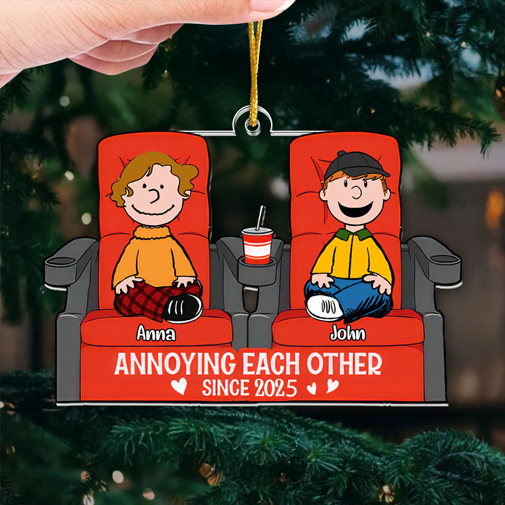 Peanut Annoying Each Other - Personalized Acrylic Ornament - Christmas Gift For Couples | GR11 NL122 - Image 3