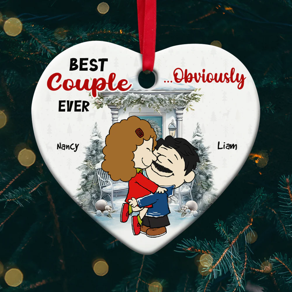 Peanut Christmas Best Couple Ever - Gift For Couples - Personalized Ceramic Ornament - GR8