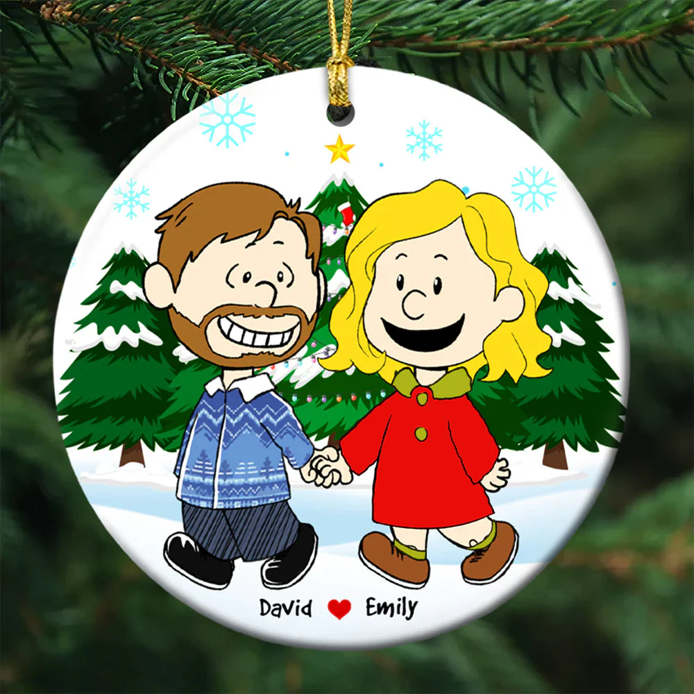 Peanut Christmas Couple - Gift For Couples - Personalized Ceramic Ornament - CL43 - Image 3