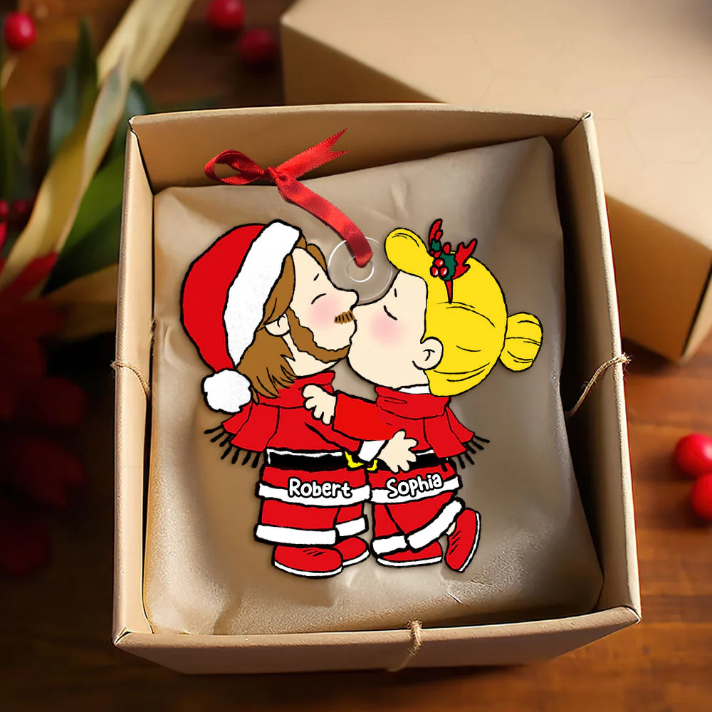 Peanut Christmas Puppy Love - Gift For Couples - Personalized Acrylic Ornament - CL45 - Image 4