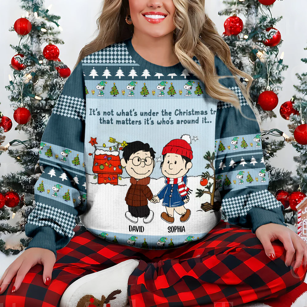 Peanut It's Not What's Under The Christmas Tree - Personalized Ugly Sweater - Gift For Couples | CL43 PT - Image 4