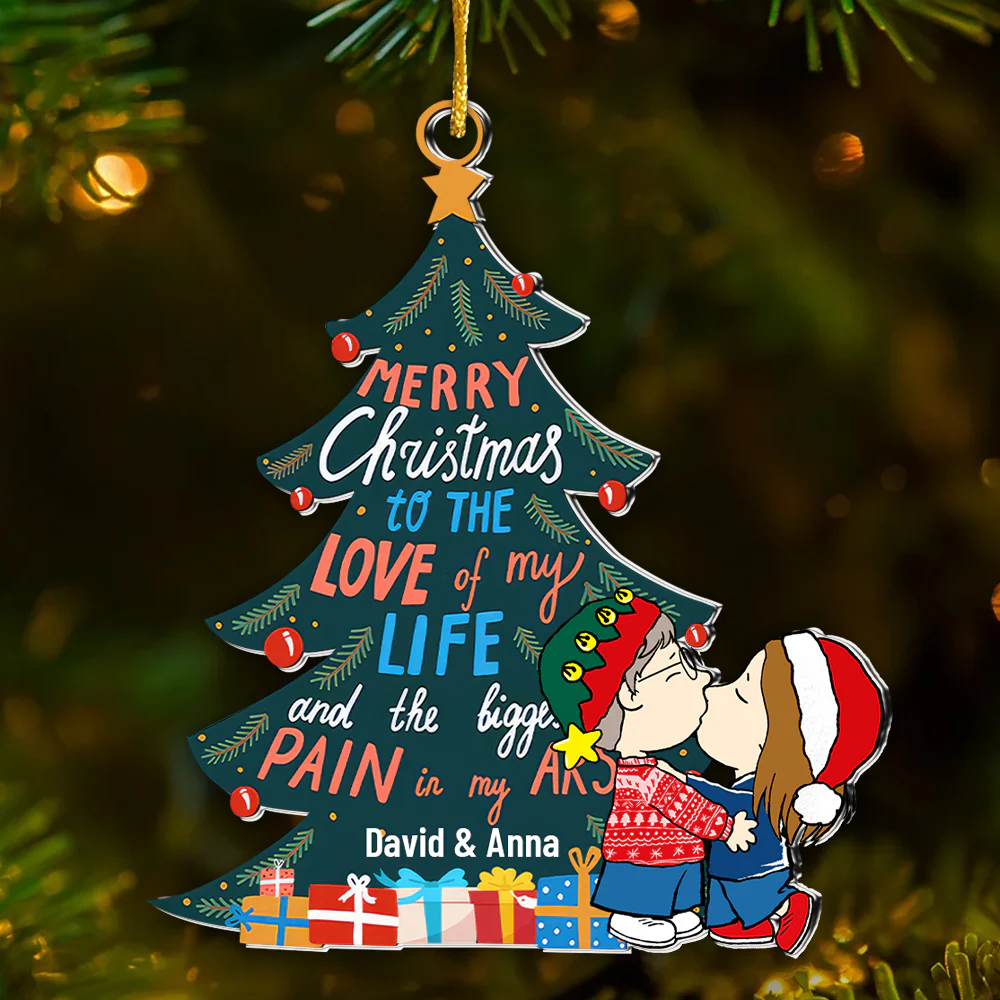 Peanut Merry Christmas To The Love Of My Life - Personalized Acrylic Ornament - Christmas Gift For Couples | CL45 NL122 - Image 2