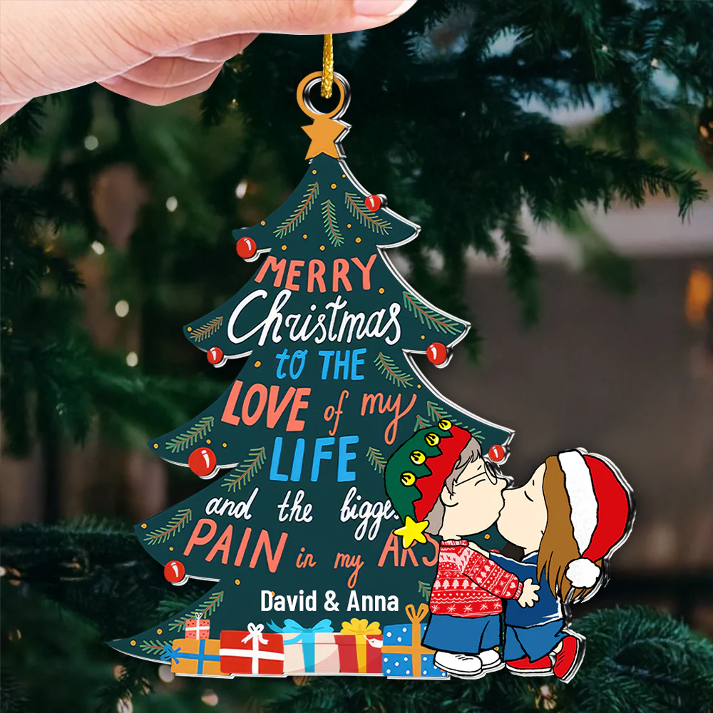 Peanut Merry Christmas To The Love Of My Life - Personalized Acrylic Ornament - Christmas Gift For Couples | CL45 NL122 - Image 3