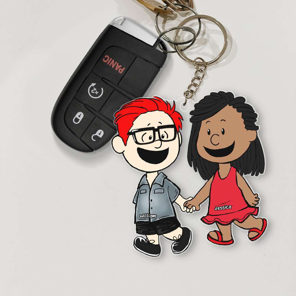 Peanut Couple Hug - Personalized Keychain - Gift For Couple, Husband Wife | CL43 NH96 - Image 2