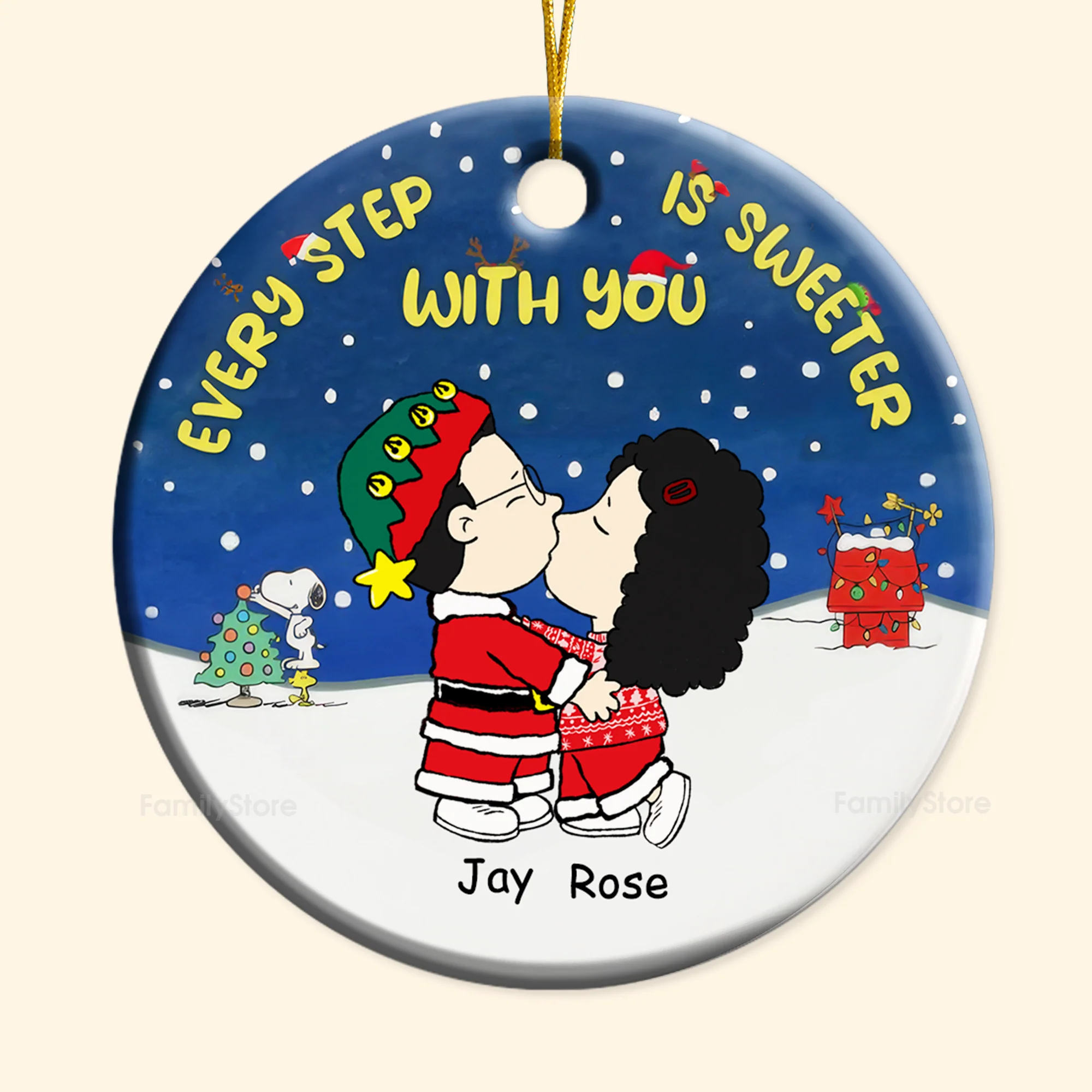 Peanut Every Step Is Sweeter With You - Personalized Ceramic Ornament - Gift For Couple, Husband Wife - CL45 NH96 - Image 2