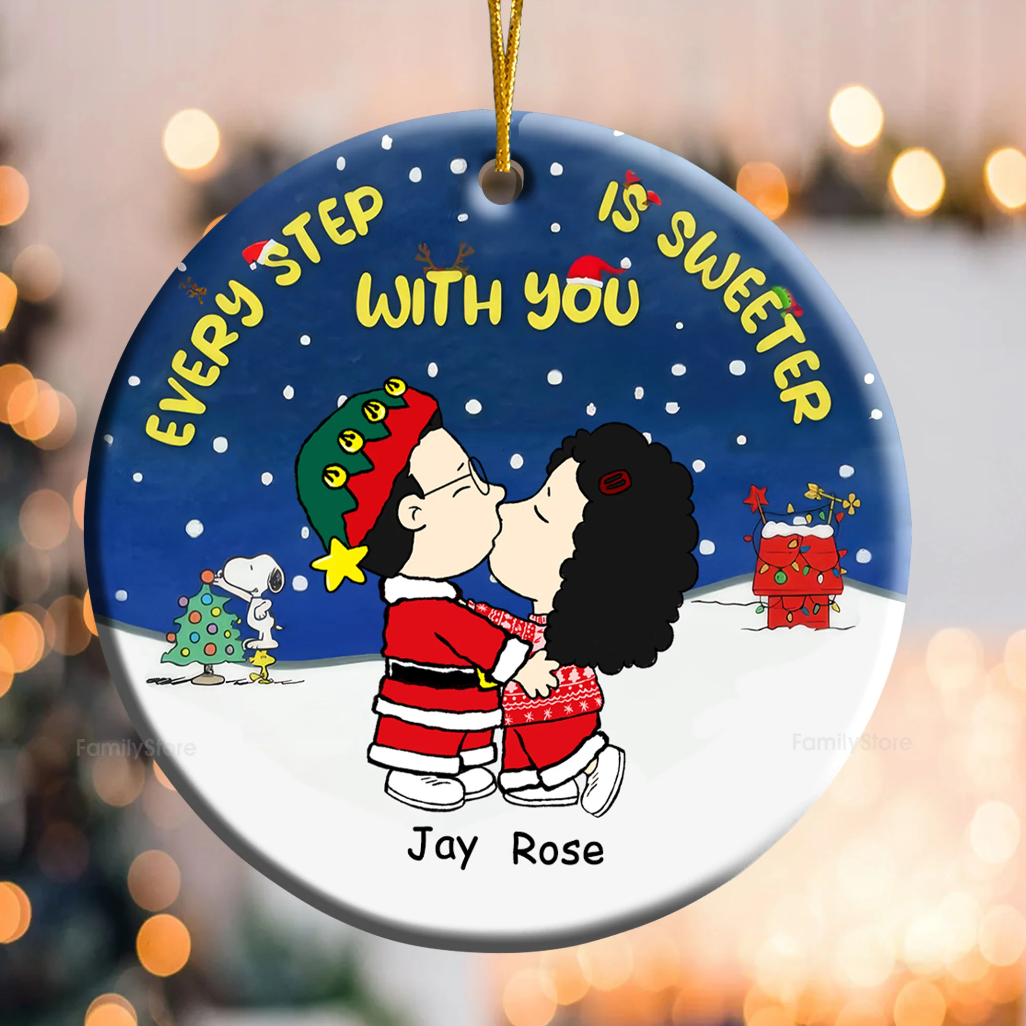 Peanut Every Step Is Sweeter With You - Personalized Ceramic Ornament - Gift For Couple, Husband Wife - CL45 NH96 - Image 3