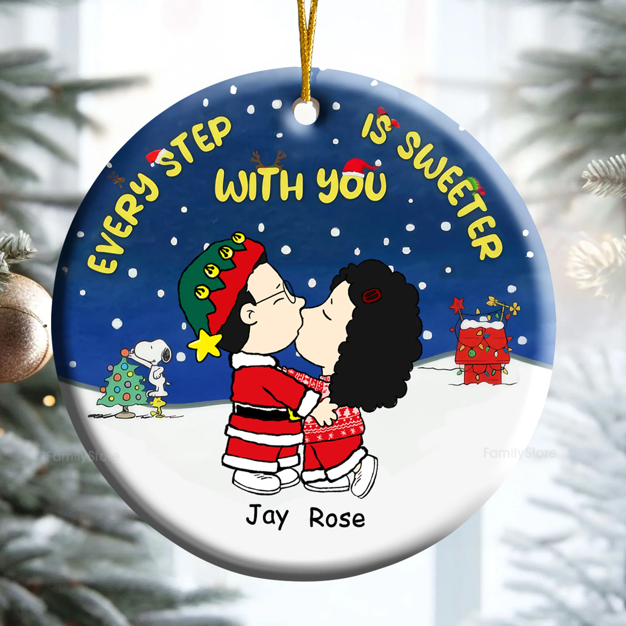 Peanut Every Step Is Sweeter With You - Personalized Ceramic Ornament - Gift For Couple, Husband Wife - CL45 NH96 - Image 4