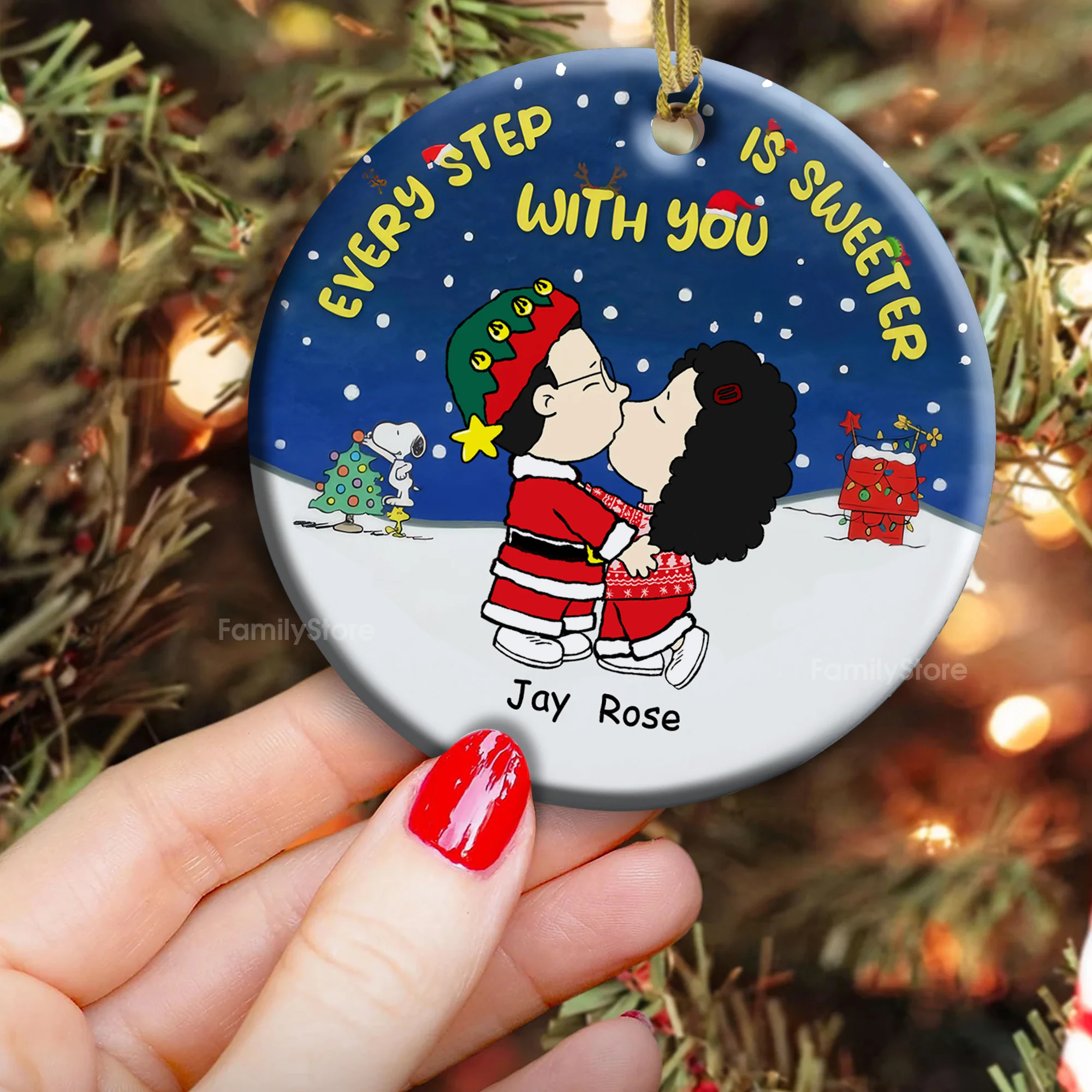 Peanut Every Step Is Sweeter With You - Personalized Ceramic Ornament - Gift For Couple, Husband Wife - CL45 NH96 - Image 5
