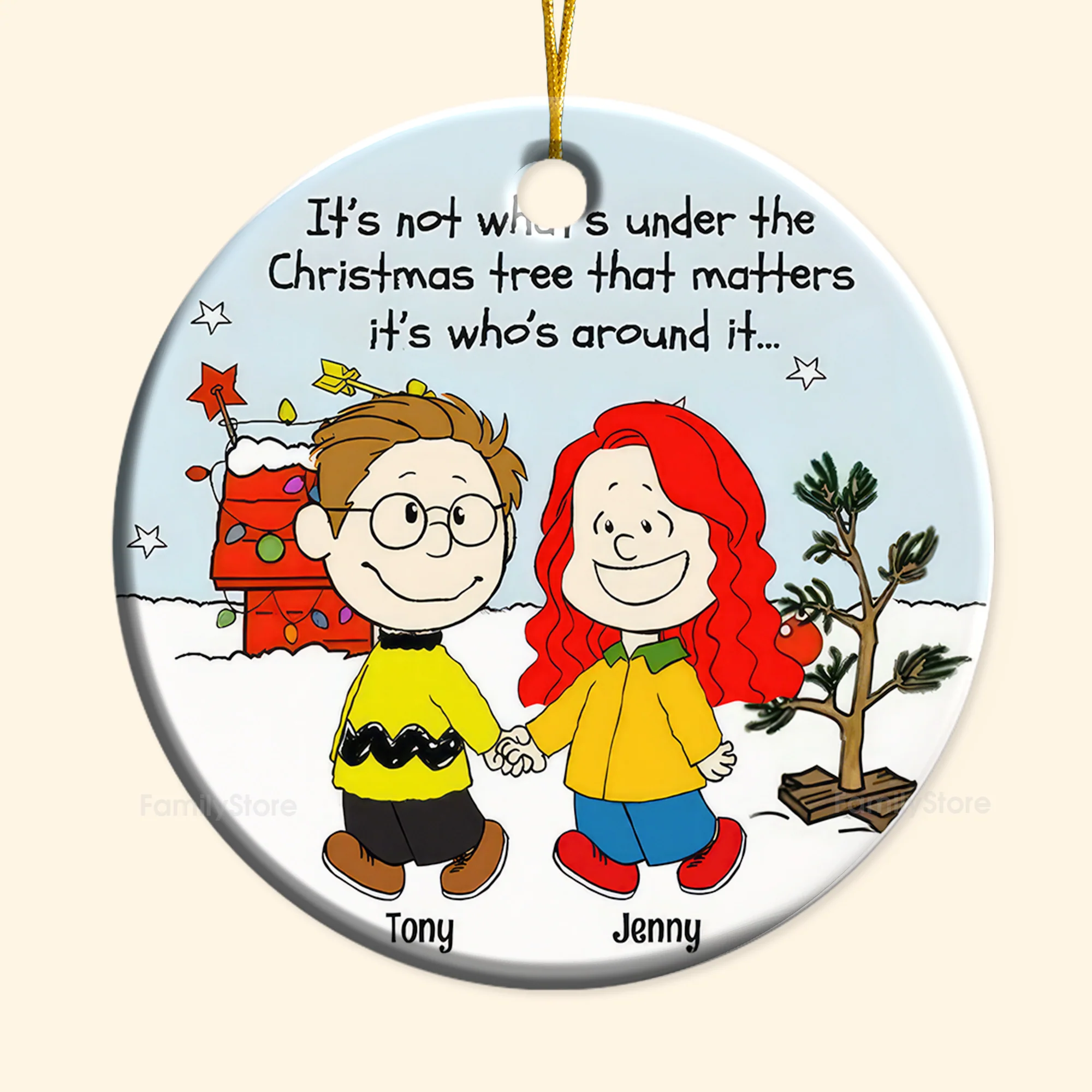 Penu It's Not What's Under The Christmas Tree - Personalized Ceramic Ornament - Gift For Couple, Husband Wife - CL43 NH96 - Image 2