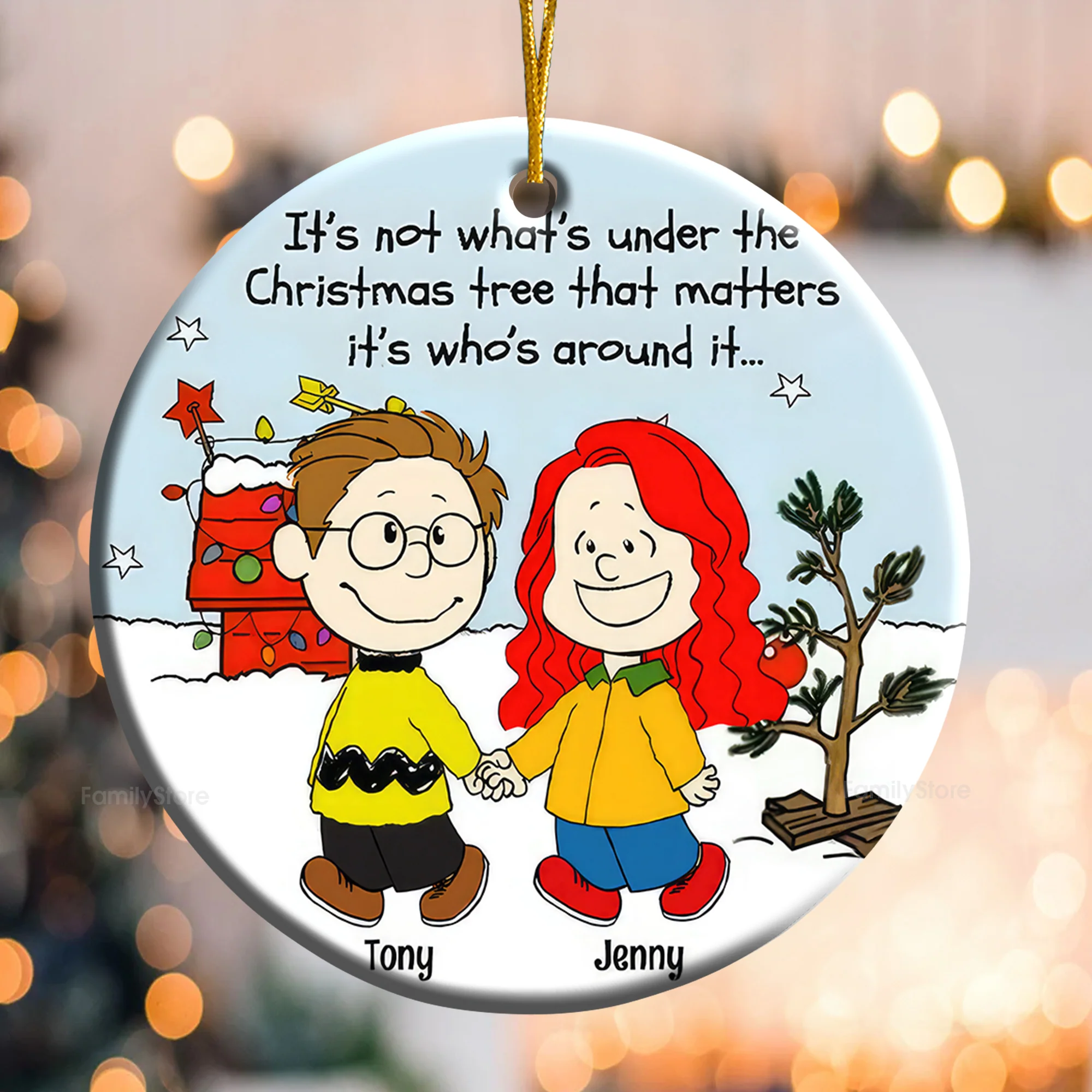 Penu It's Not What's Under The Christmas Tree - Personalized Ceramic Ornament - Gift For Couple, Husband Wife - CL43 NH96 - Image 3