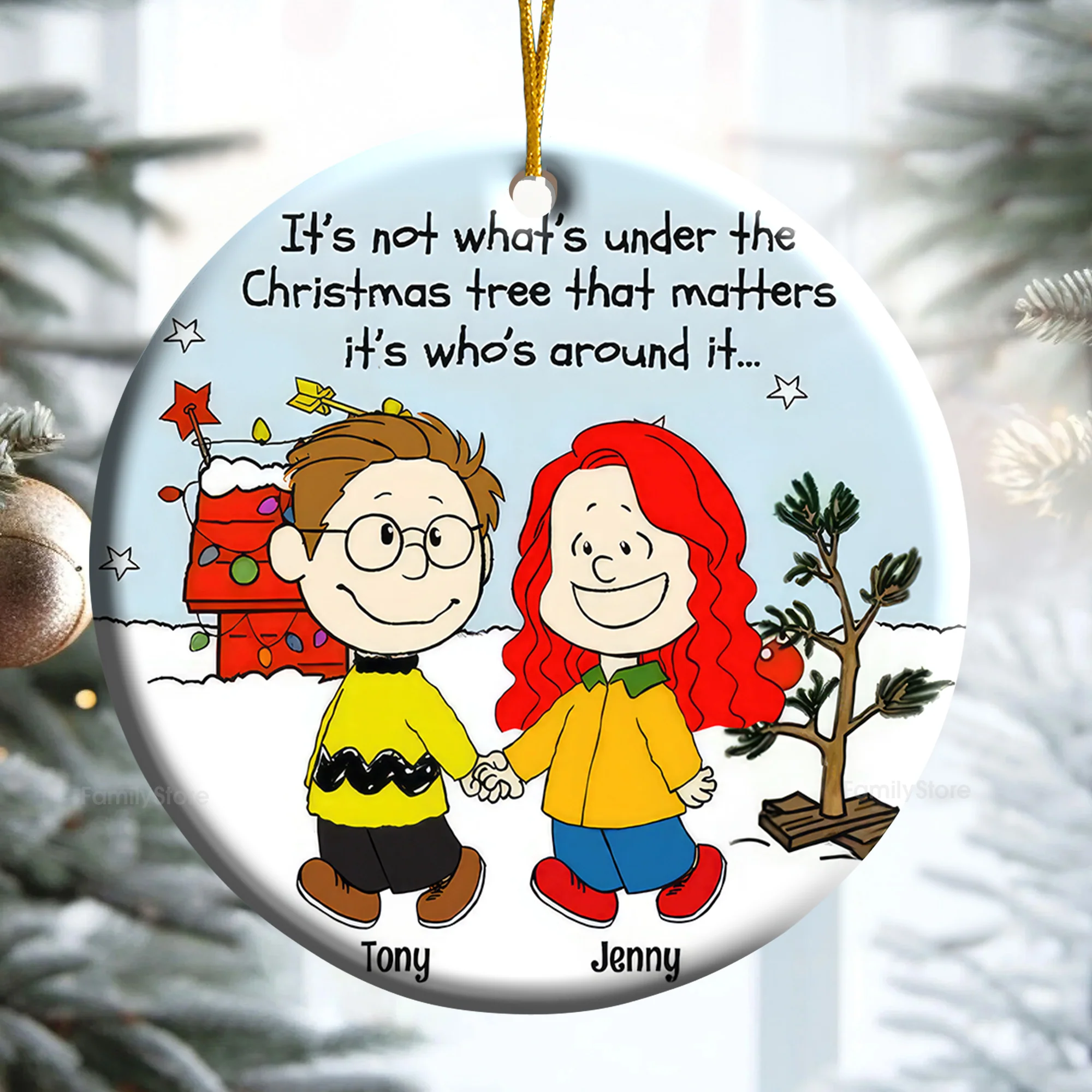 Penu It's Not What's Under The Christmas Tree - Personalized Ceramic Ornament - Gift For Couple, Husband Wife - CL43 NH96 - Image 4