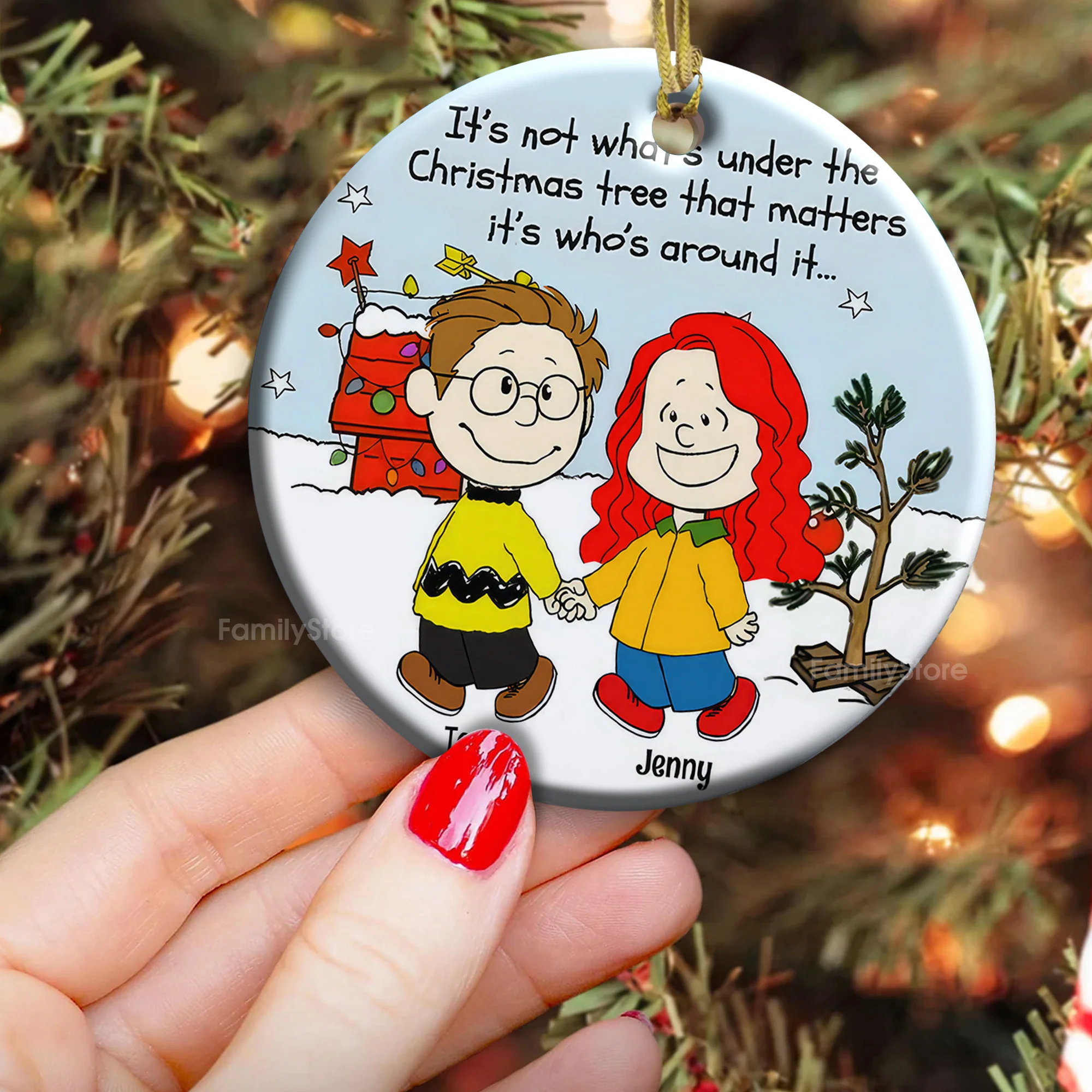 Penu It's Not What's Under The Christmas Tree - Personalized Ceramic Ornament - Gift For Couple, Husband Wife - CL43 NH96 - Image 5