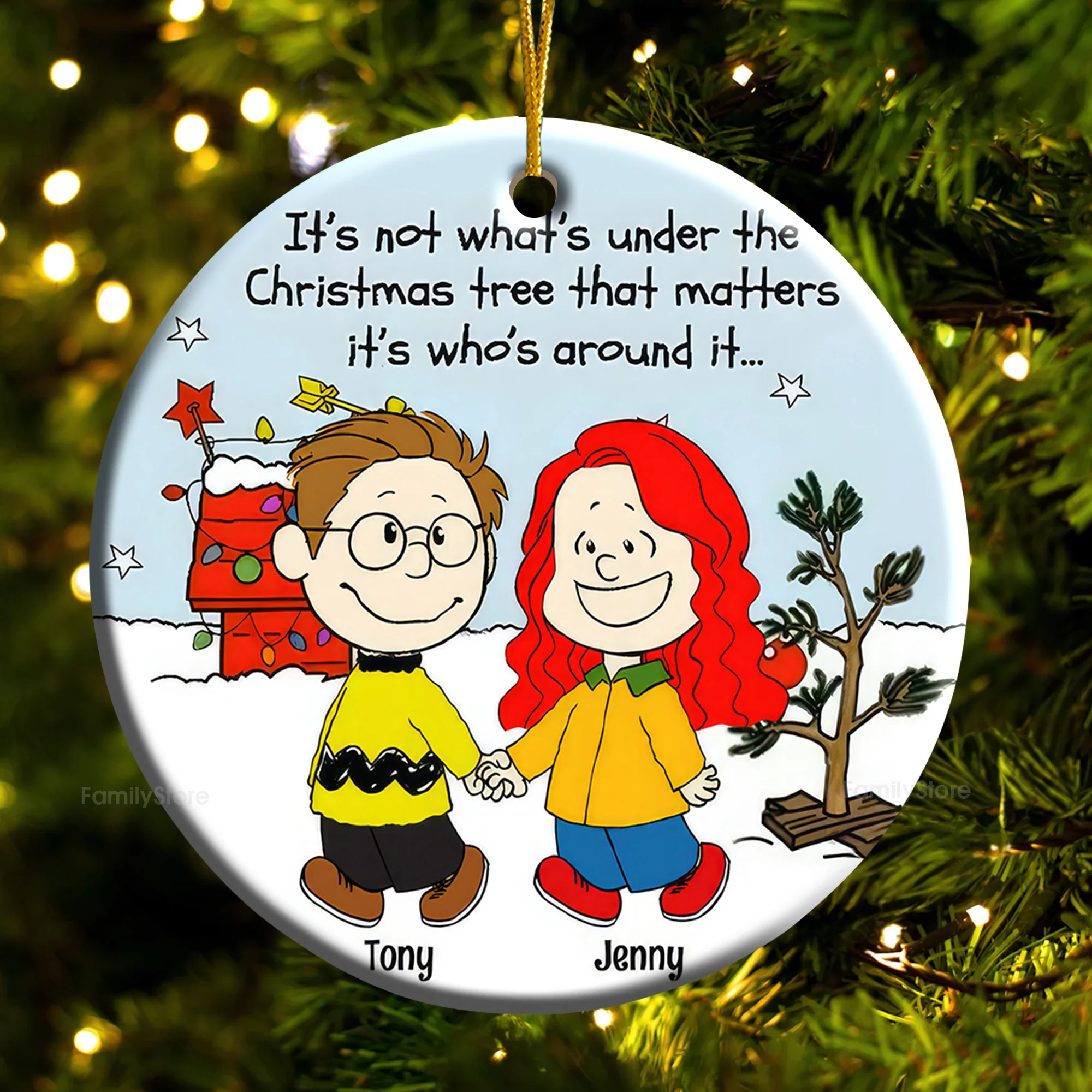 Penu It's Not What's Under The Christmas Tree - Personalized Ceramic Ornament - Gift For Couple, Husband Wife - CL43 NH96 - Image 6