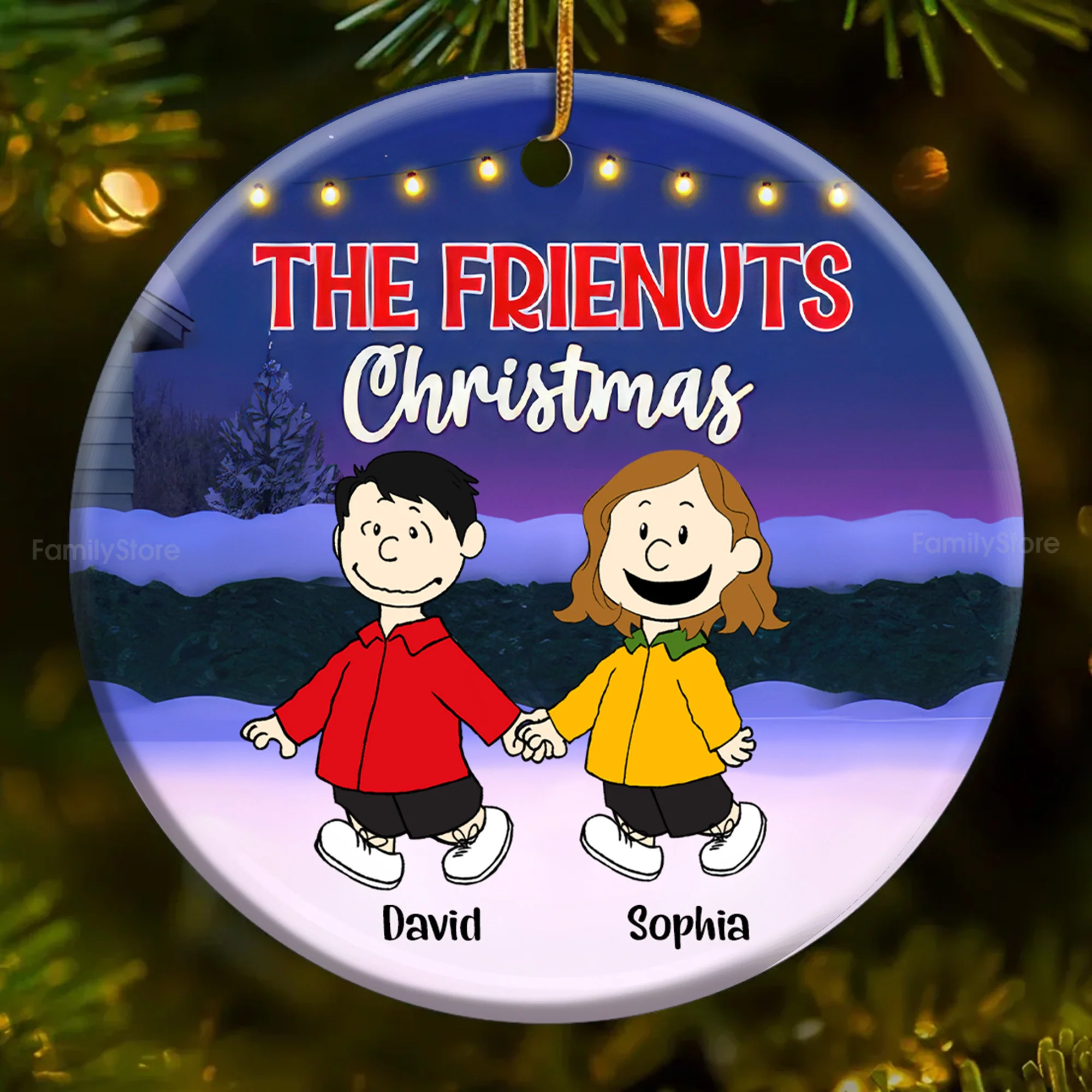 Peanuts The Besties Friend Christmas - Personalized Ceramic Ornament | CL48 PT - Image 3