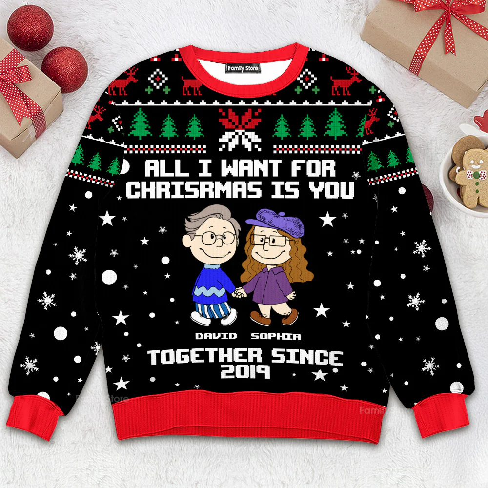 Penu All I Want For Christmas Is You - Personalized Ugly Sweater - Gift For Couple | CL43 PT