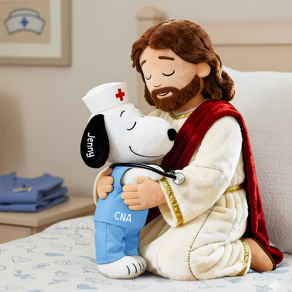 Penu In God Arms - Personalized Custom Shape Pillow - Gift For Nurse, Christmas HH01 - Image 2