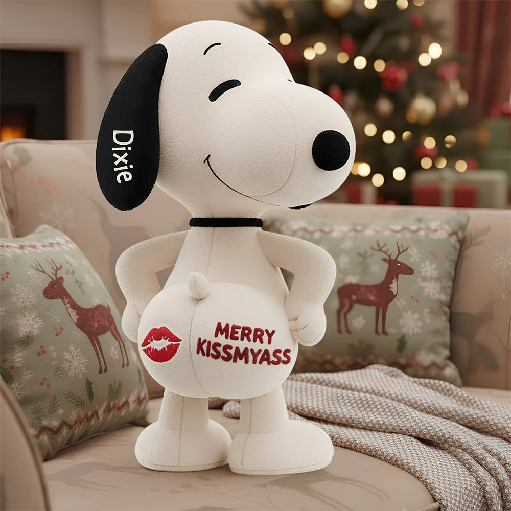 Penu Merry Kiss My Ass - Personalized Custom Shape Pillow - Christmas Gift For Couple HH01