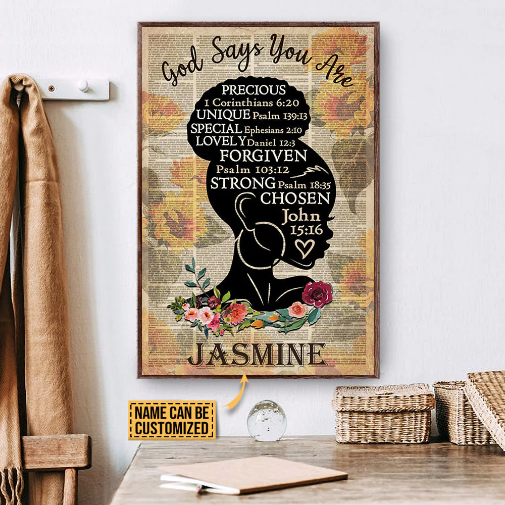 Personalized Afro Sunflower God Says You Are - Customized Poster Canvas | YMQ - Image 2
