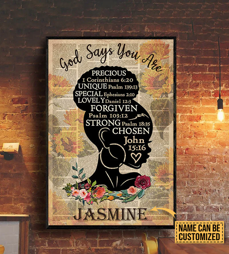 Personalized Afro Sunflower God Says You Are - Customized Poster Canvas | YMQ - Image 3