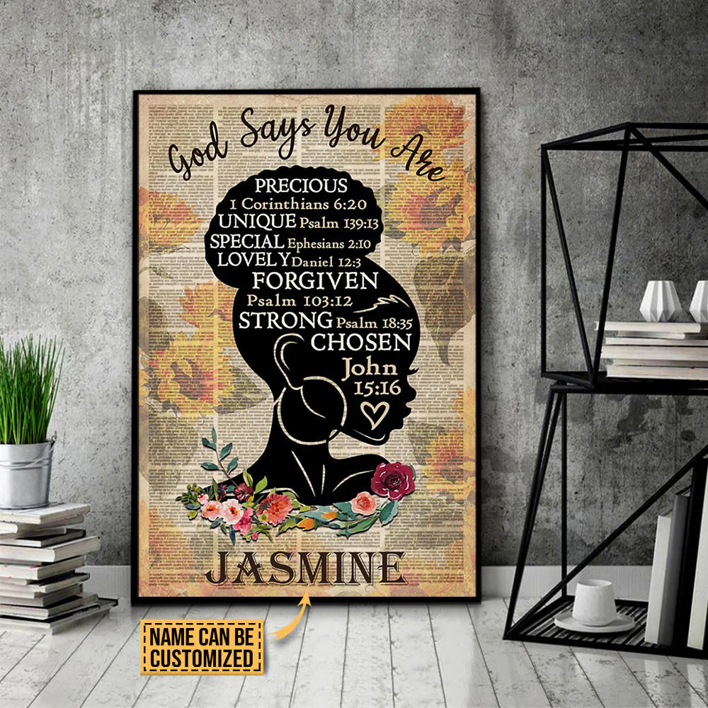 Personalized Afro Sunflower God Says You Are - Customized Poster Canvas | YMQ - Image 4