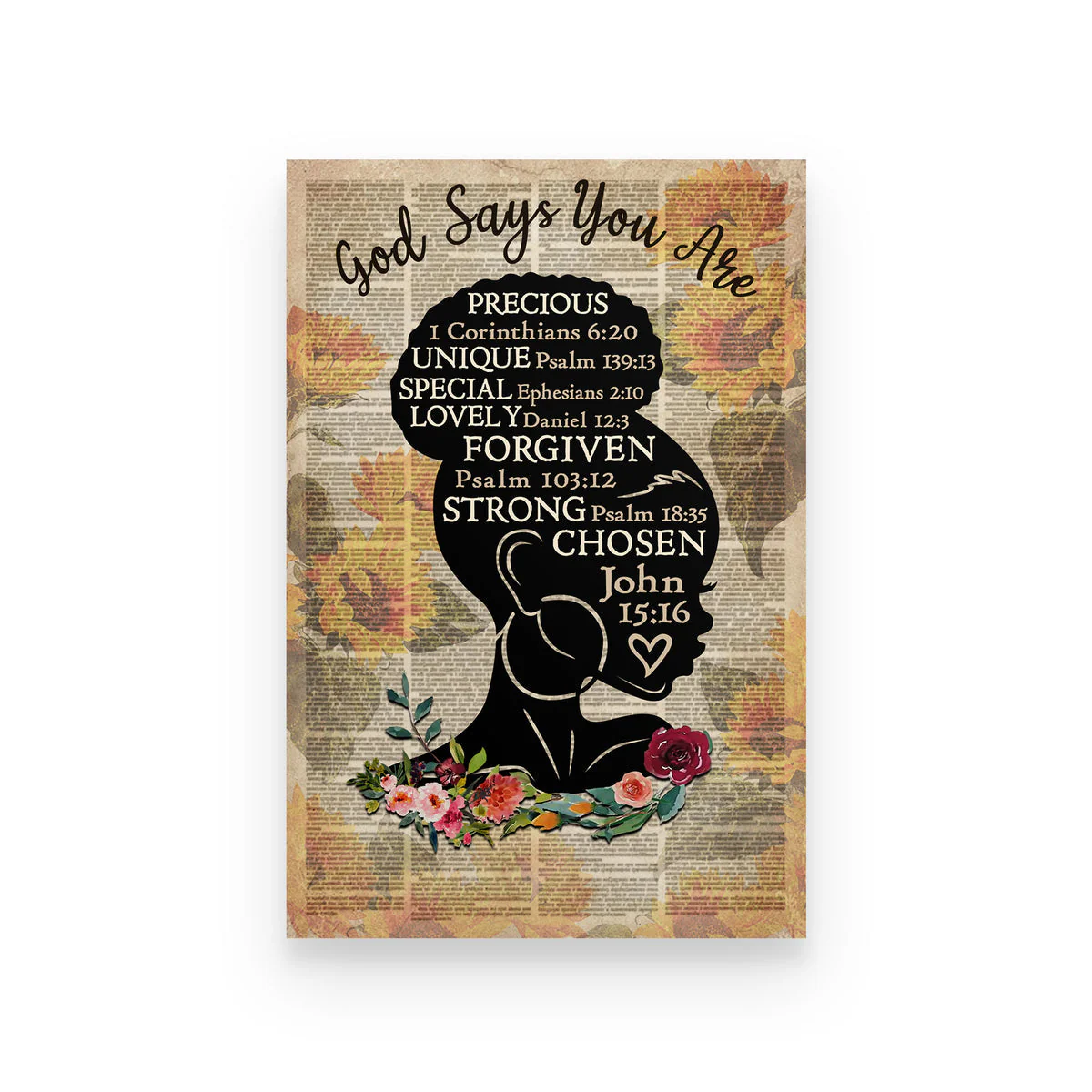Personalized Afro Sunflower God Says You Are - Customized Poster Canvas | YMQ - Image 5