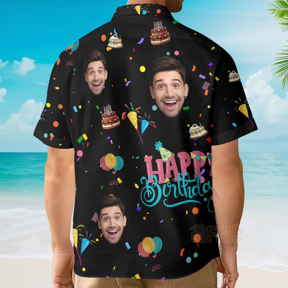Custom Face Happy Birthday  - Personalized Hawaiian Shirt - Funny Gift Birthday - Image 2
