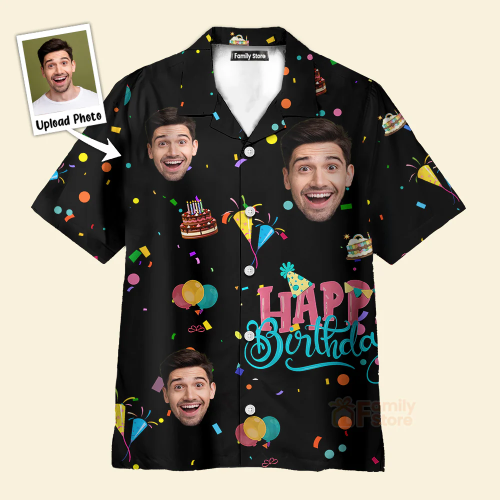 Custom Face Happy Birthday  - Personalized Hawaiian Shirt - Funny Gift Birthday - Image 3