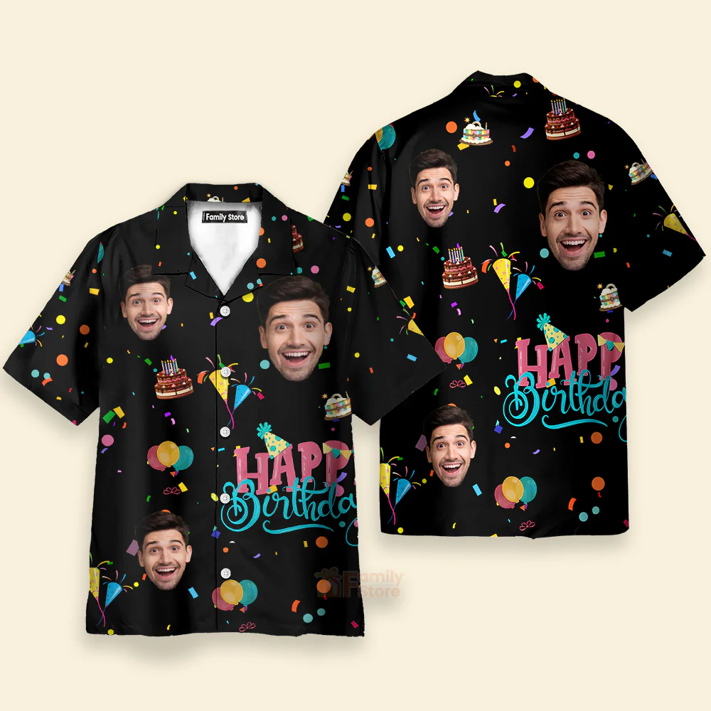 Custom Face Happy Birthday  - Personalized Hawaiian Shirt - Funny Gift Birthday - Image 4