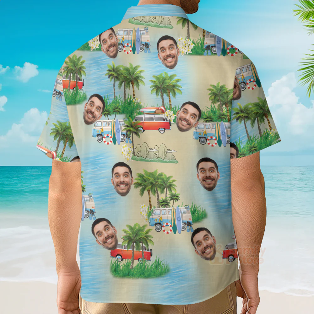 Custom Face Island Vacation - Aloha Beach Personalized Hawaiian Shirts - Image 2