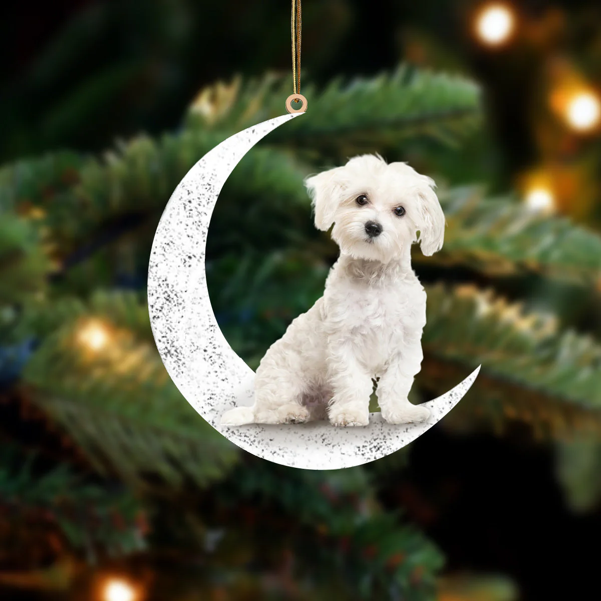 Personalized Photo DogPen Sitting On The Moon Cute Puppy - Dog Lovers Gift, Custom Pet Hanging Ornament PT - Image 3