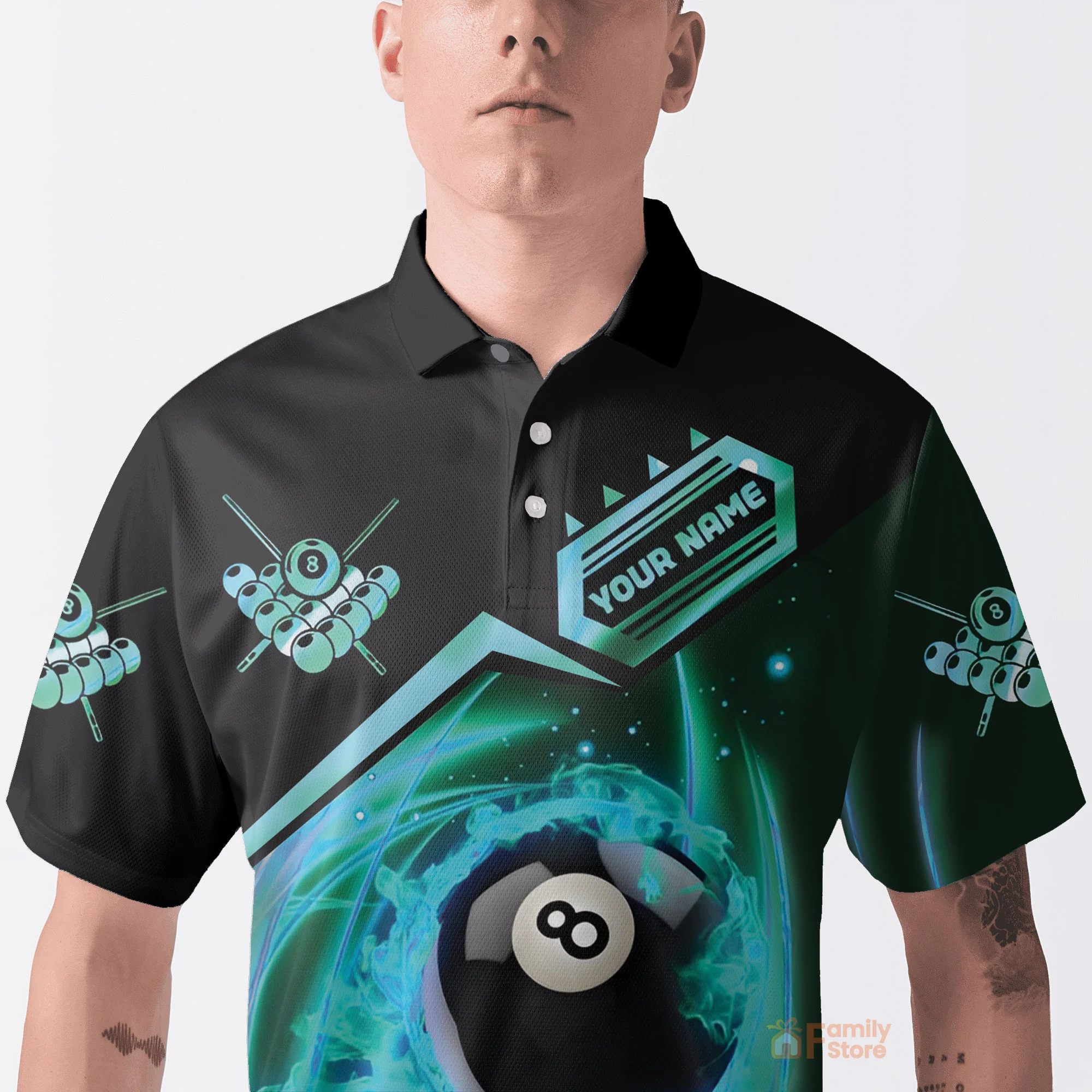Personalized Rock Billiard Team Name Polo Shirt - Image 4