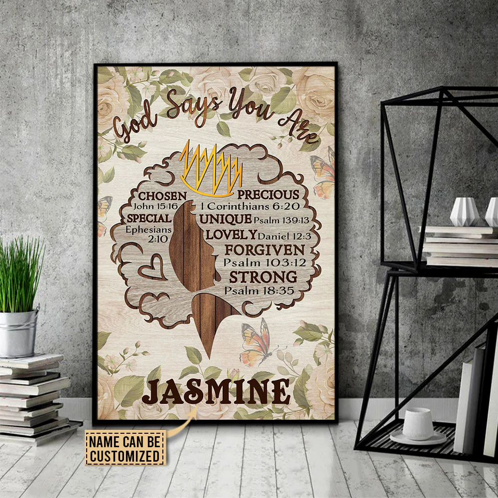 Personalized Rosie Black Women God Says You Are - Customized Poster Canvas | YMQ - Image 3