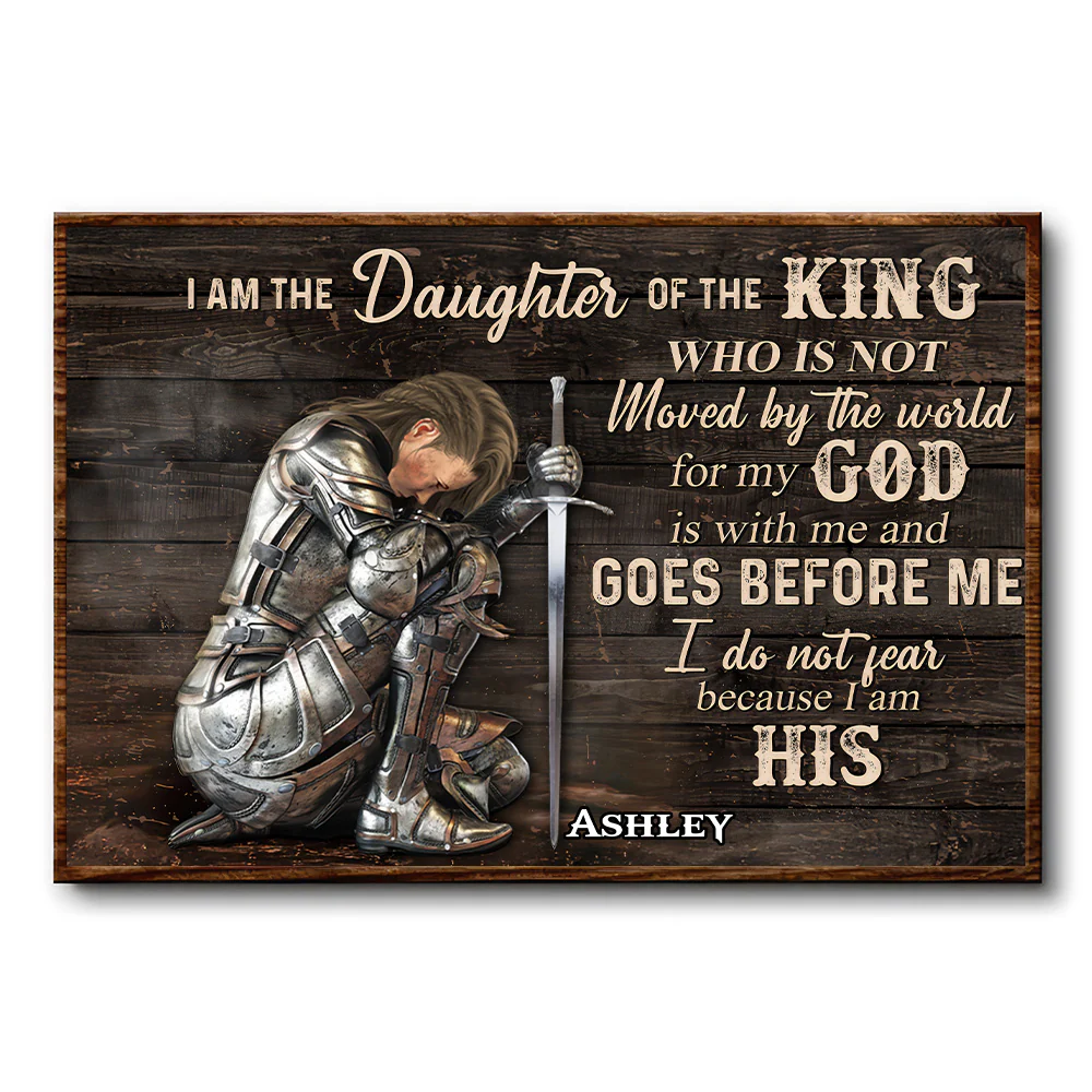 Personalized Woman Warrior, I Am The Daughter Of The King, Do Not Fear Because I Am His - Personalized Poster Canvas | CLGOD03 - Image 3