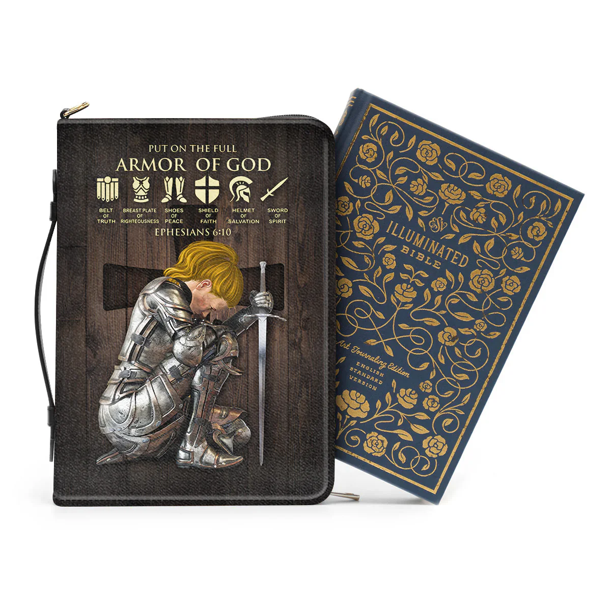 Personalized Woman Warrior of God Put On The Full Armor Of God Ephesians 6:10 - Persoanalized Bible Cover | CLGOD03 - Image 4
