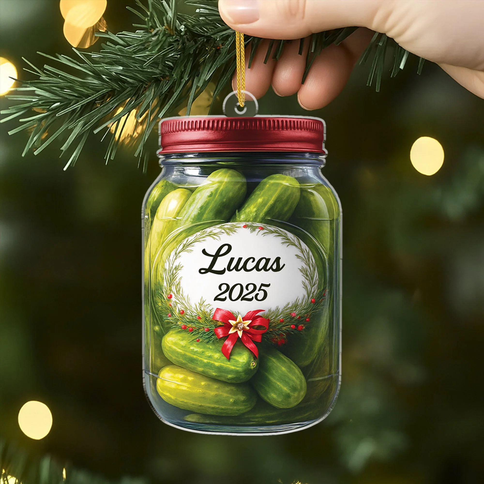 Pickle Jar - Personalized Acrylic Ornament - Christmas Gifts NL122 - Image 2