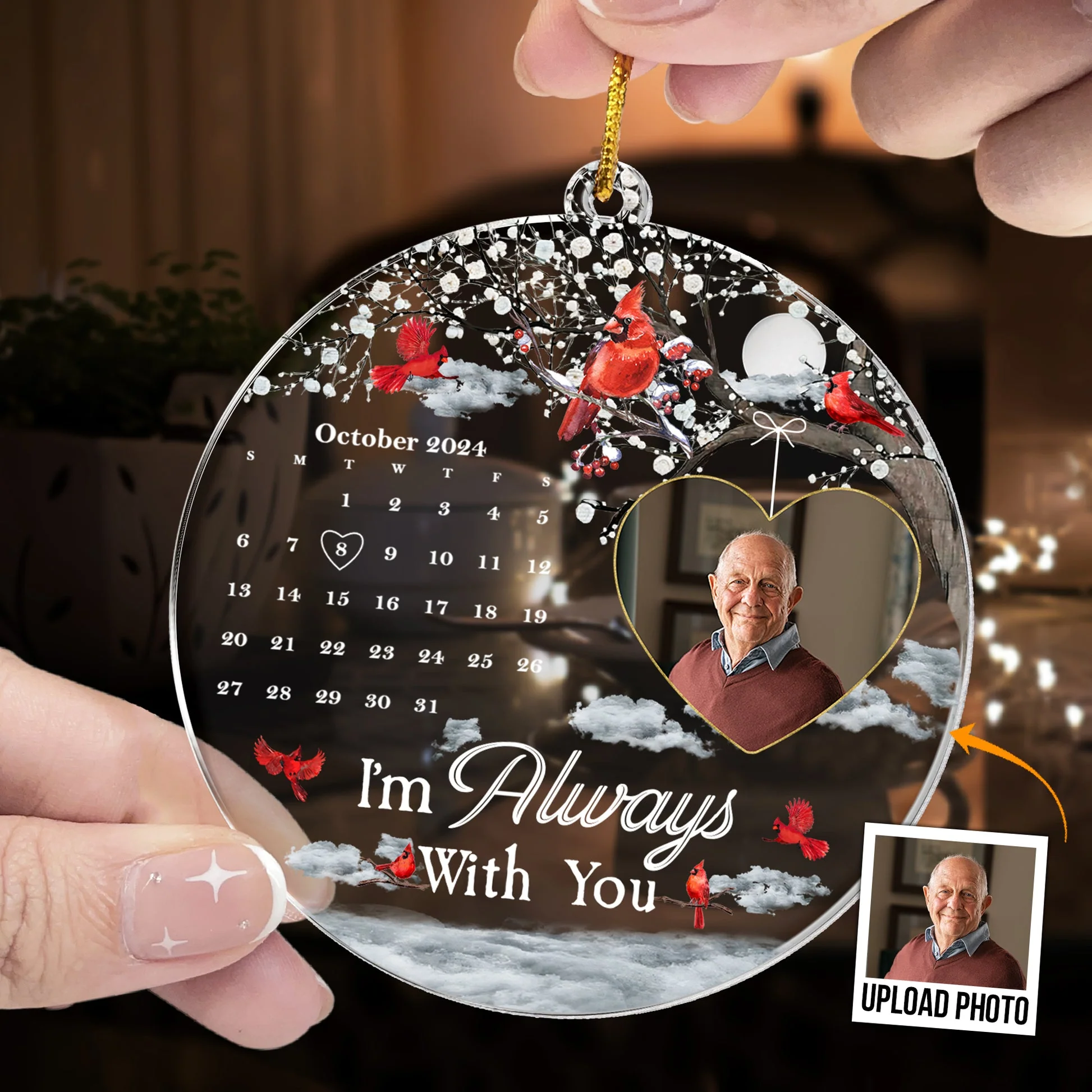 Piece Of My Heart - Personalized Acrylic Photo Ornament - Christmas & Memorial Gift HH01 - Image 3