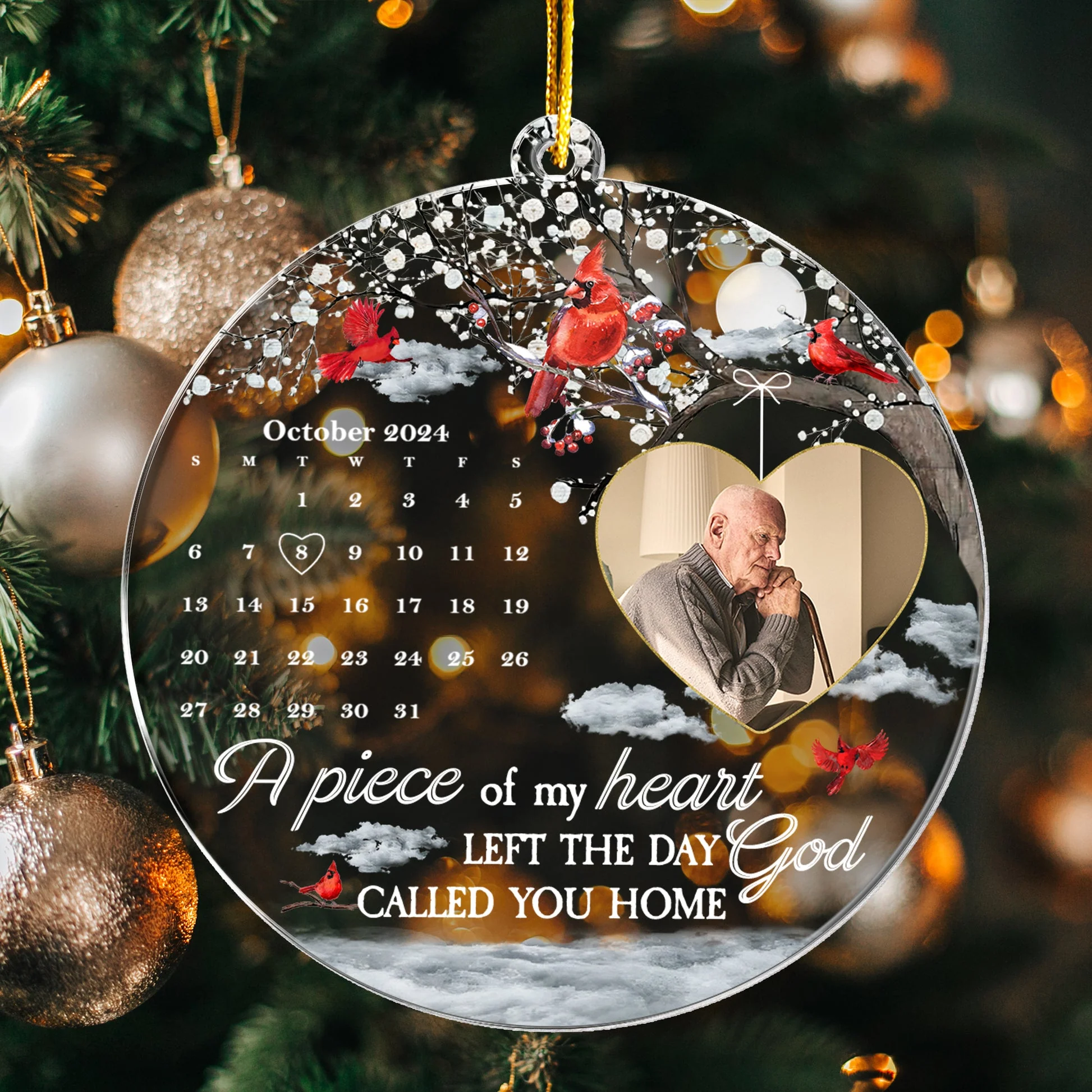 Piece Of My Heart - Personalized Acrylic Photo Ornament - Christmas & Memorial Gift HH01 - Image 4