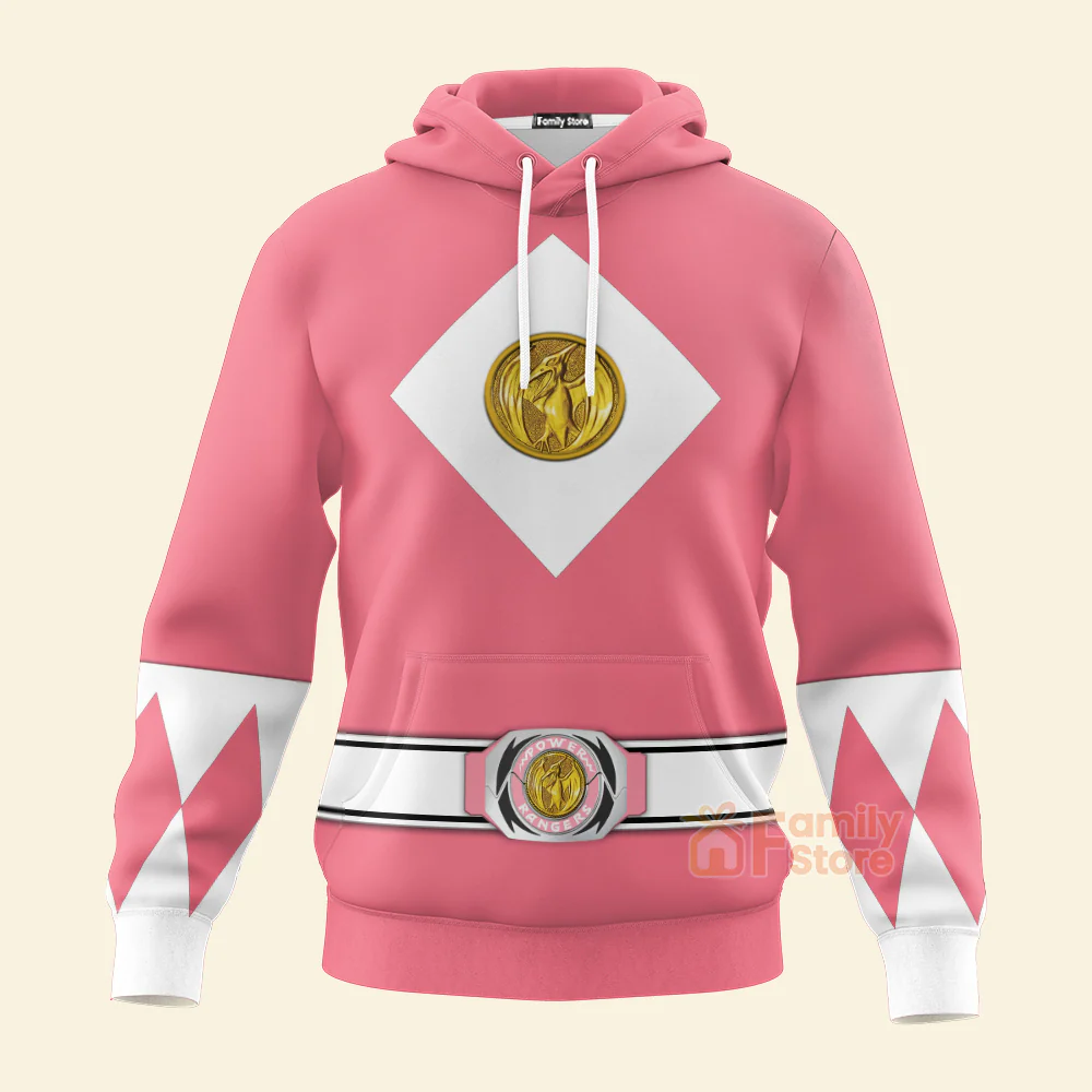 Pink Ranger Mighty Morphin The Movie (1995) C1 - Hoodie Set, Sweatshirt, Sweatpants PRHS88 - Image 2