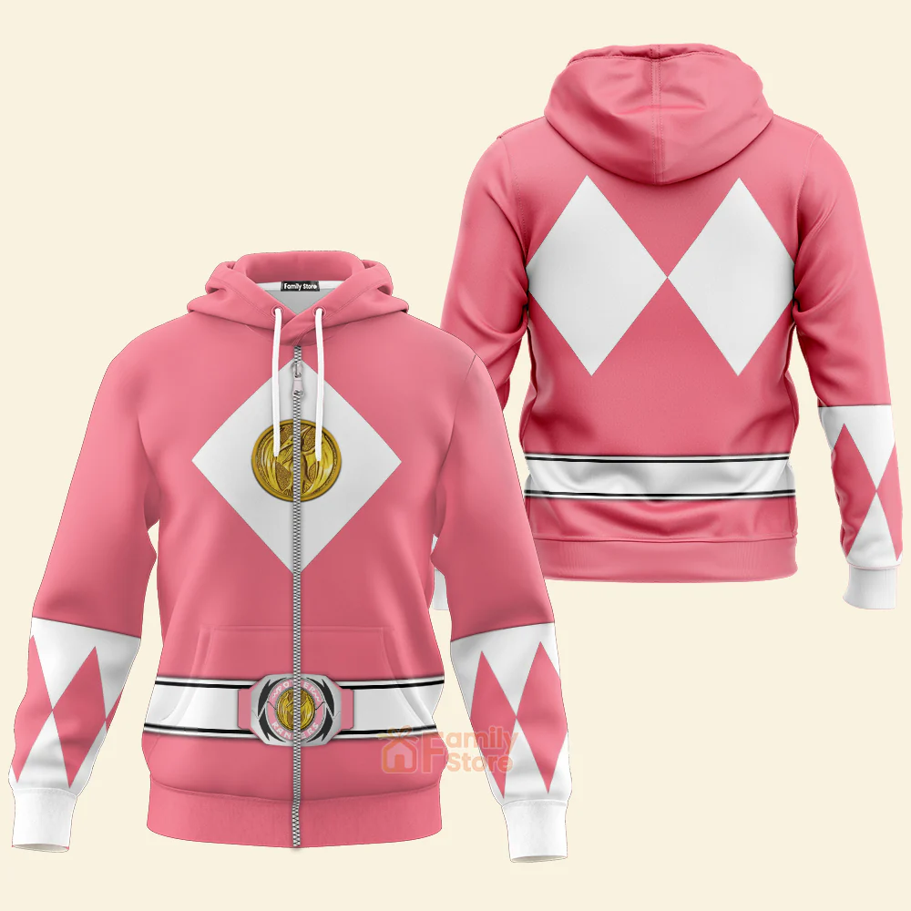Pink Ranger Mighty Morphin The Movie (1995) C1 - Hoodie Set, Sweatshirt, Sweatpants PRHS88 - Image 5