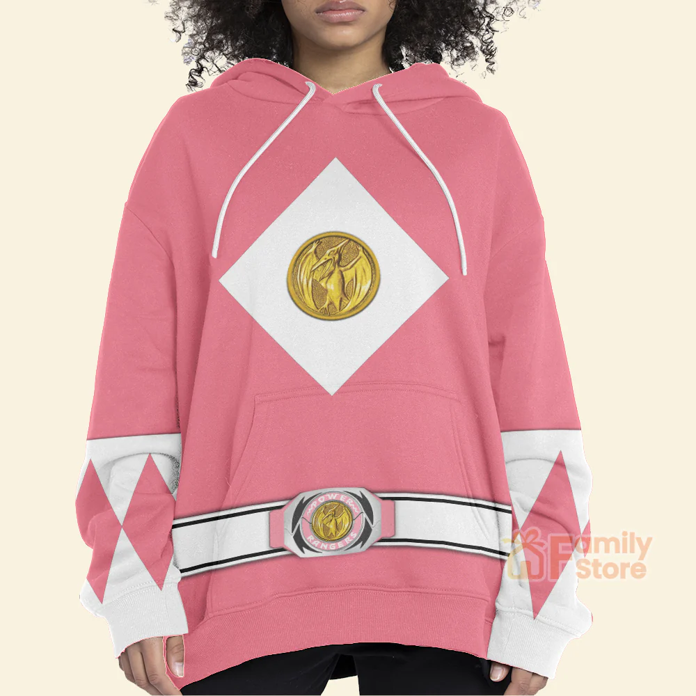 Pink Ranger Mighty Morphin The Movie (1995) C1 - Hoodie Set, Sweatshirt, Sweatpants PRHS88 - Image 6