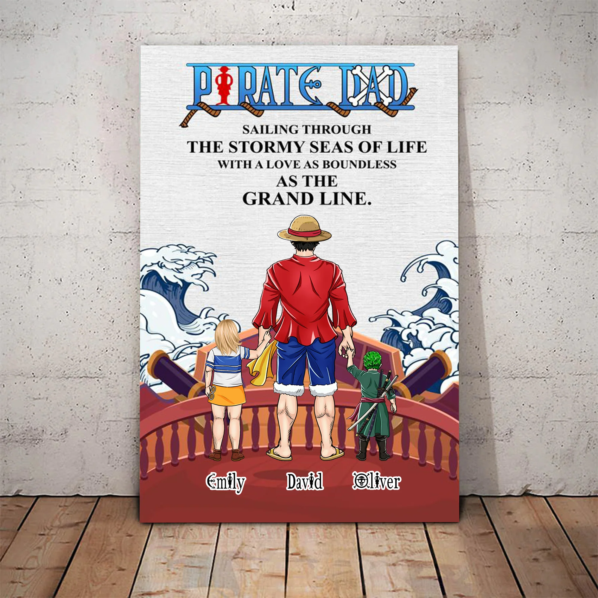 One Piece Pirate Dad Sailing Through The Stormy Seas Of Life - Gift For Father's Day - Personalized Canvas Poster CL11 NA94 - Image 3