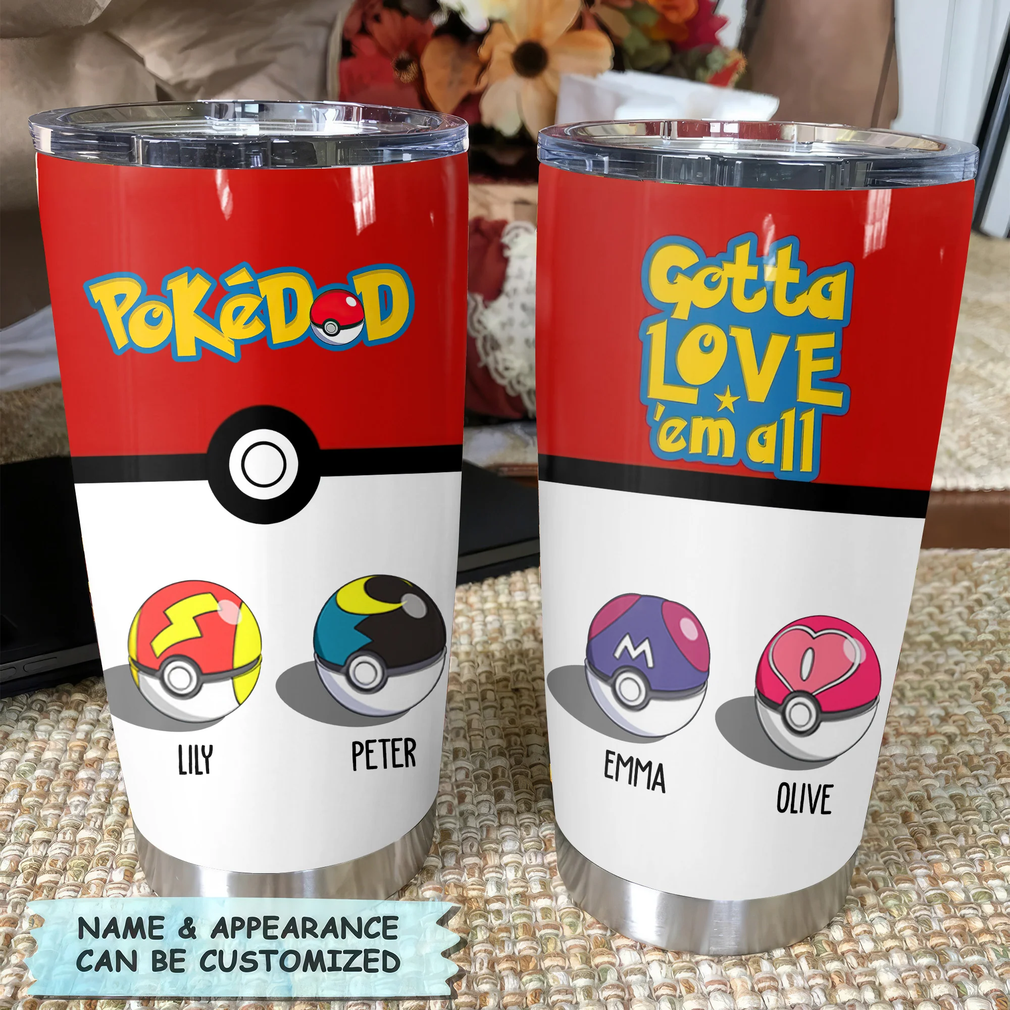 Pokemon Best Pokedad Gotta Love Them All - Personalized Stainless Steel Tumbler - Gift For Dad, Father's Day | CL010 NA94 - Image 2