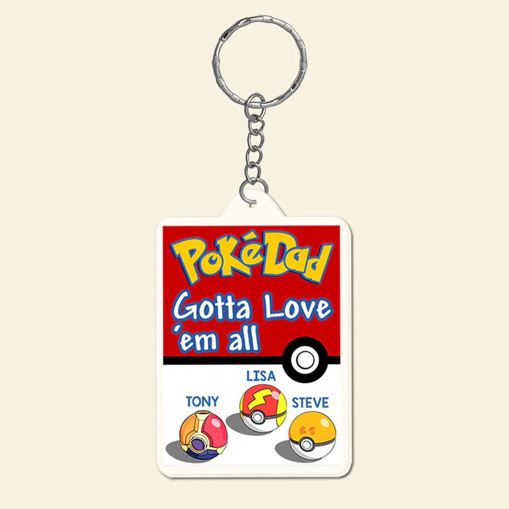 PoMo Dad Love Them All - Personalized Acrylic Keychain - Gift For Dad, Fathers Day - CL10 NA94 - Image 3