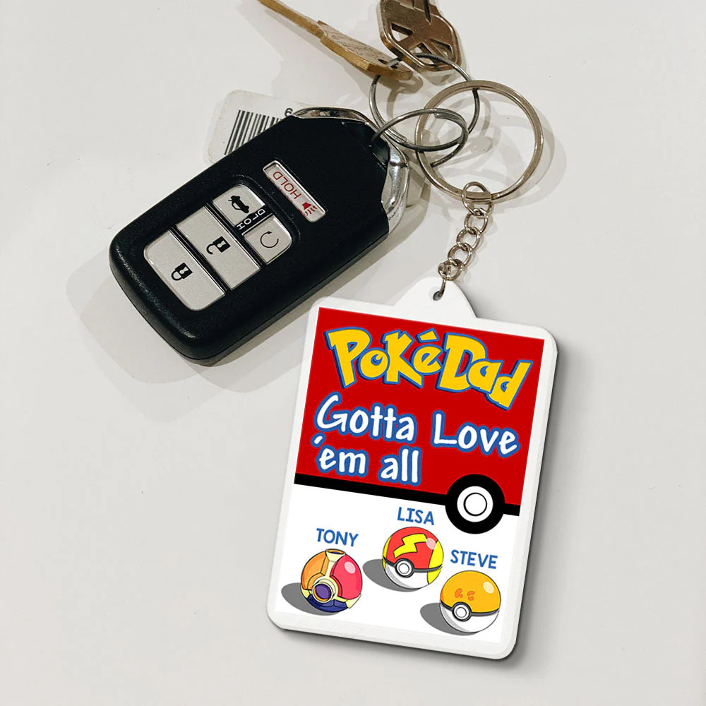PoMo Dad Love Them All - Personalized Acrylic Keychain - Gift For Dad, Fathers Day - CL10 NA94 - Image 4