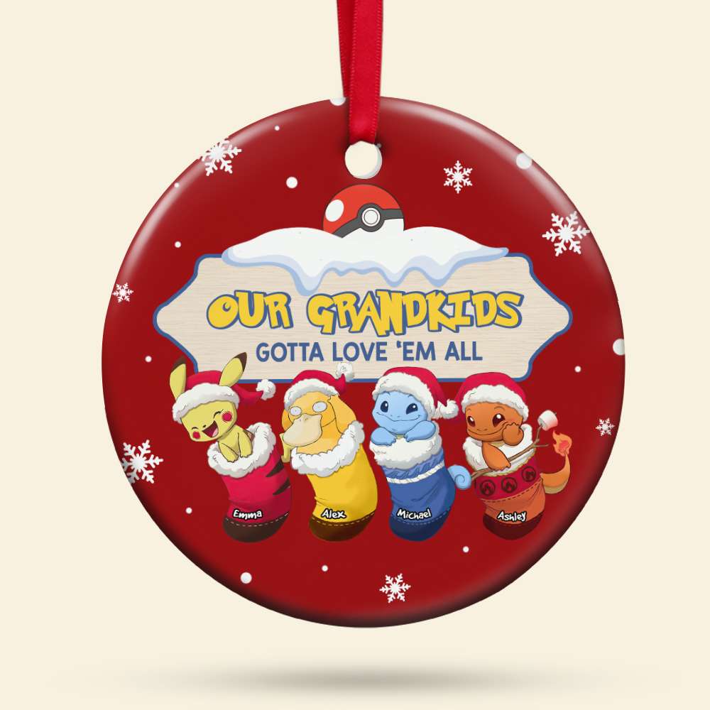 PoMo Family Chrismas Socks You Gotta Love 'Em All - Personalized Ceramic Ornament - Gift For Family Members NA94 - Image 4