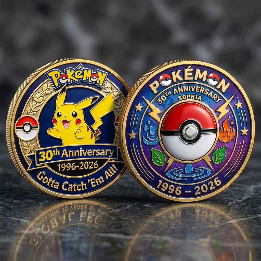 PoMo 30th Anniversary Gotta Catch 'Em All - Personalized Printed Commemorative Coin - Gift For Movie Fans HH01 - Image 2