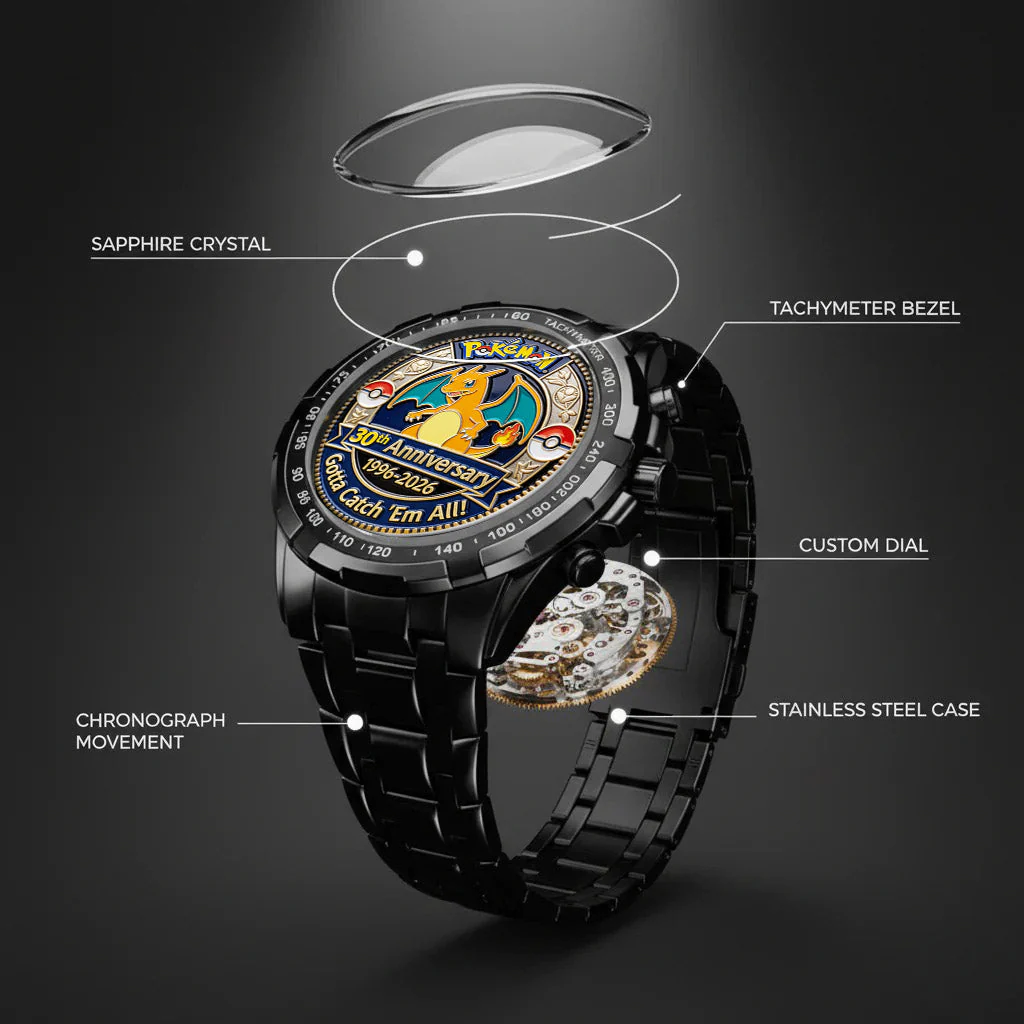 PoMo Celebrate 30th Anniversary Gotta Catch 'Em All - Personalized Hand Watch - Gift For Movie Fans HH01 - Image 2